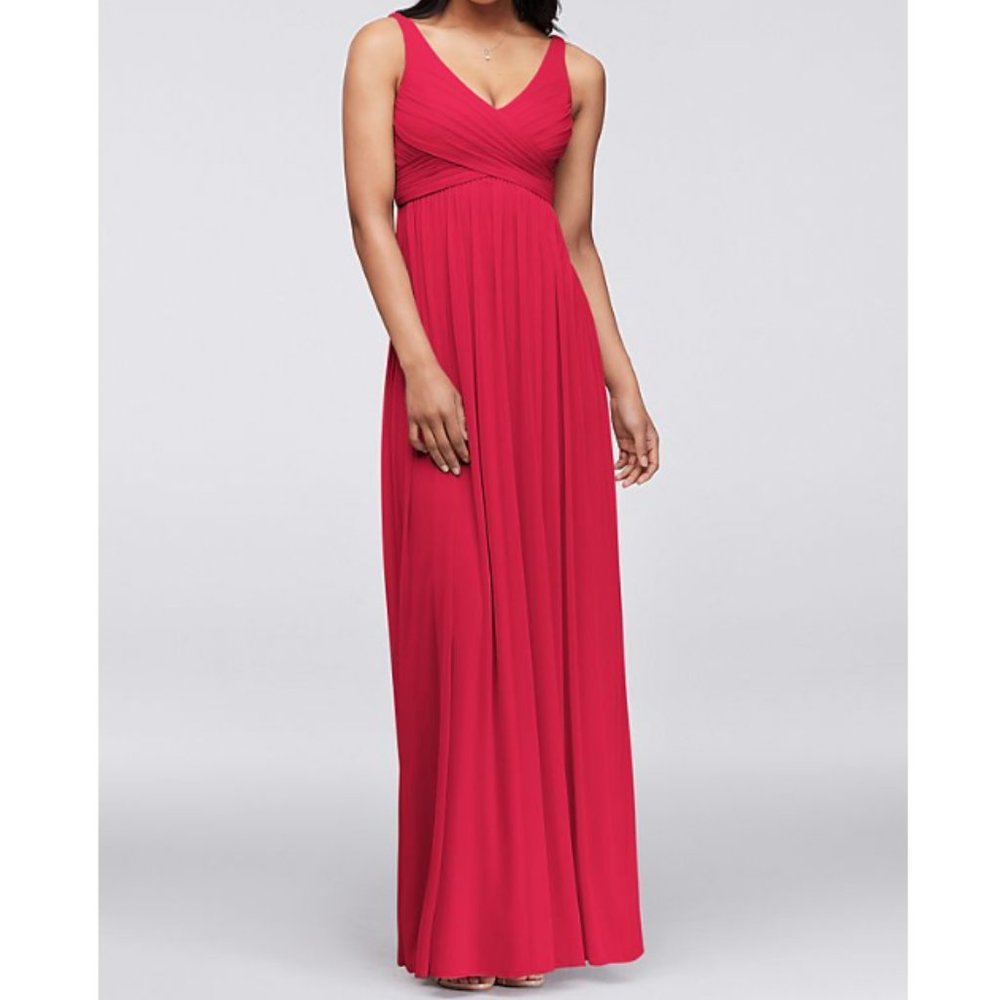 David's Bridal Bridesmaid Dress with Cowl Back Detail